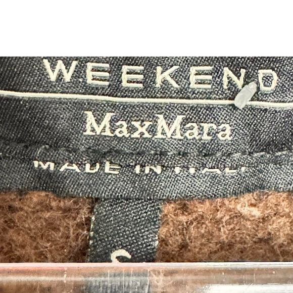 Weekend Max Mara wool angora cardigan sweater Brown and Cream S - Picture 11 of 16